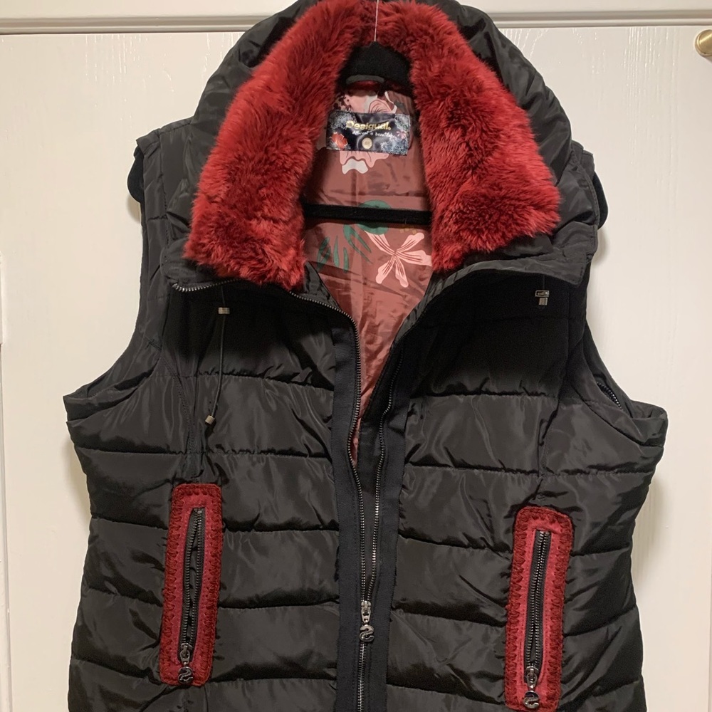 Desigual Down Quilted Puffer Vest Sz 46
